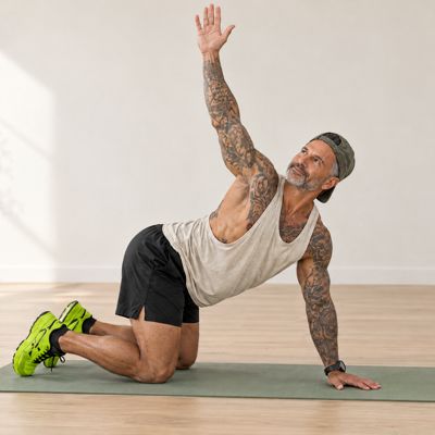 Cole doing a thoracic stretch
